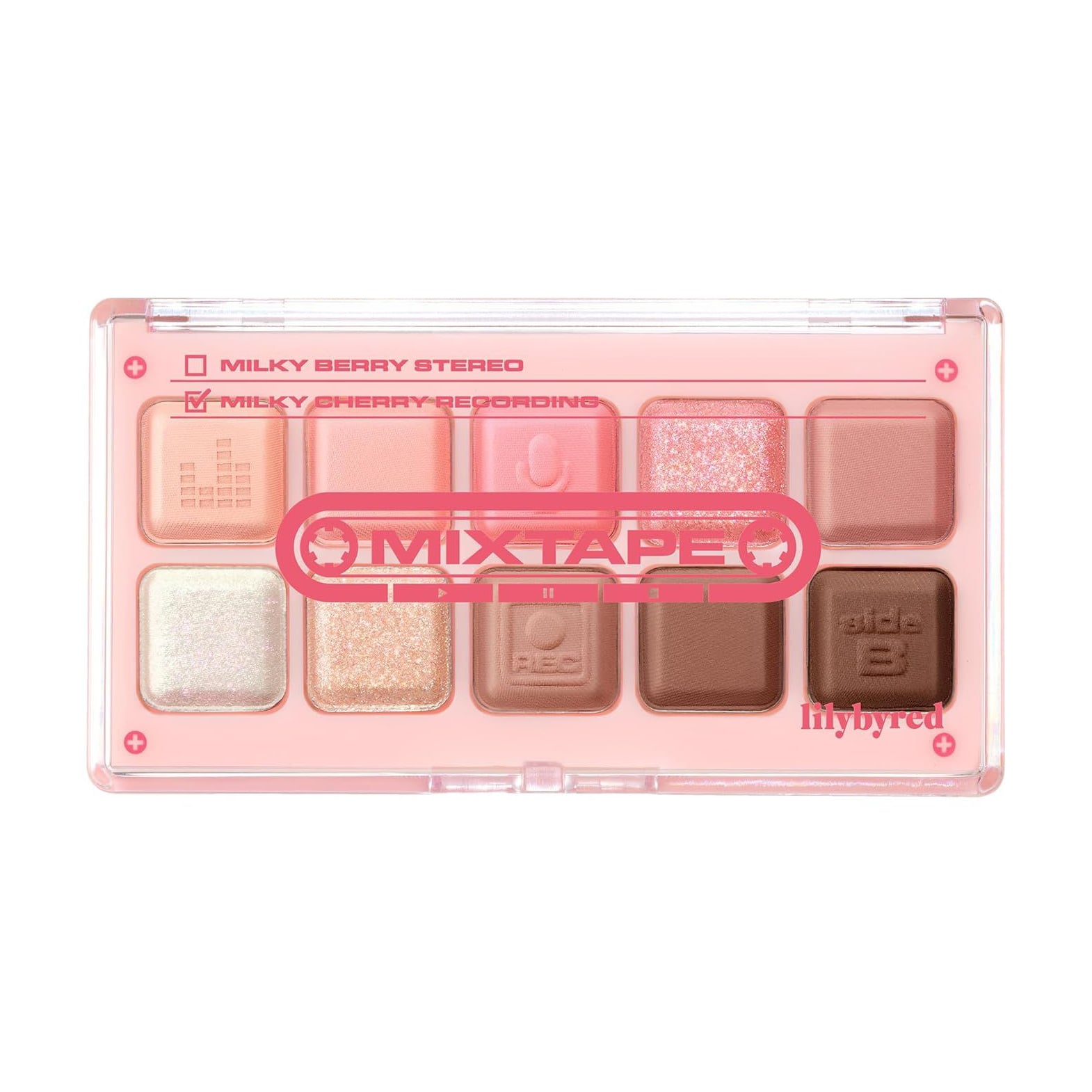 Палетка тіней для повік lilybyred Mood Keyboard 10 Milky Cherry Recording, 10.5 г